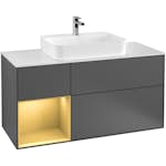 Tvättställsskåp Villeroy & Boch Finion med 3 Lådor Hylla och Bänkskiva för Ytmonterat Tvättställ