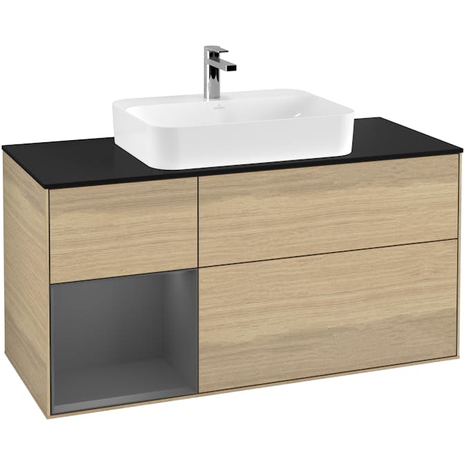 Tvättställsskåp Villeroy & Boch Finion med 3 Lådor Hylla och Bänkskiva för Ytmonterat Tvättställ