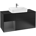Tvättställsskåp Villeroy & Boch Finion med 3 Lådor Hylla och Bänkskiva för Ytmonterat Tvättställ