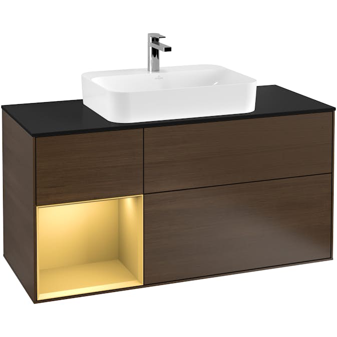 Tvättställsskåp Villeroy & Boch Finion med 3 Lådor Hylla och Bänkskiva för Ytmonterat Tvättställ