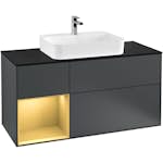 Tvättställsskåp Villeroy & Boch Finion med 3 Lådor Hylla och Bänkskiva för Ytmonterat Tvättställ