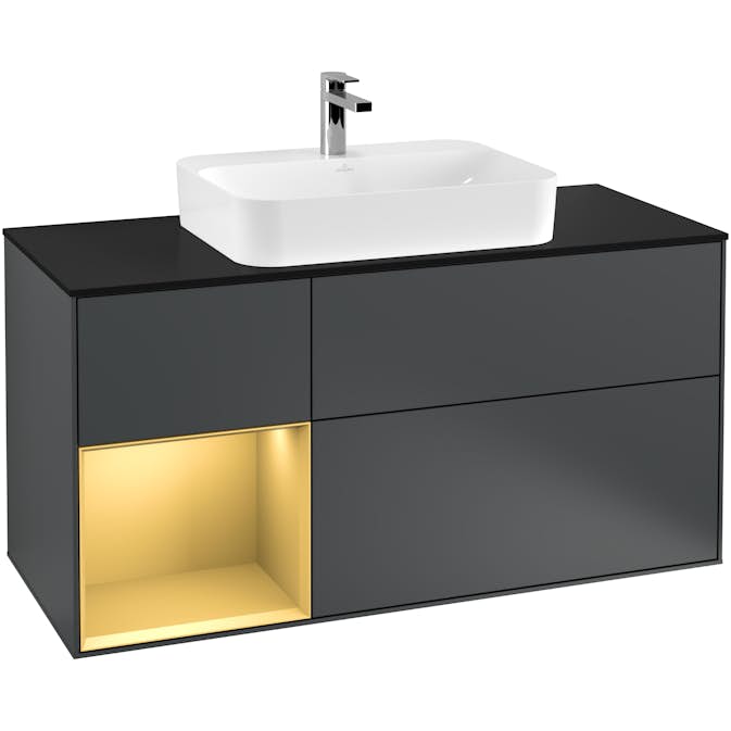 Tvättställsskåp Villeroy & Boch Finion med 3 Lådor Hylla och Bänkskiva för Ytmonterat Tvättställ