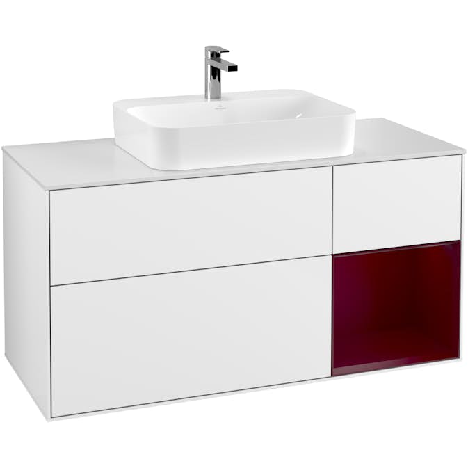 Tvättställsskåp Villeroy & Boch Finion med 3 Lådor Hylla och Bänkskiva för Ytmonterat Tvättställ