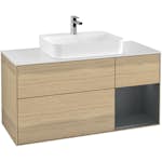 Tvättställsskåp Villeroy & Boch Finion med 3 Lådor Hylla och Bänkskiva för Ytmonterat Tvättställ