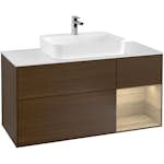 Tvättställsskåp Villeroy & Boch Finion med 3 Lådor Hylla och Bänkskiva för Ytmonterat Tvättställ