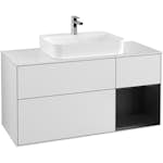 Tvättställsskåp Villeroy & Boch Finion med 3 Lådor Hylla och Bänkskiva för Ytmonterat Tvättställ