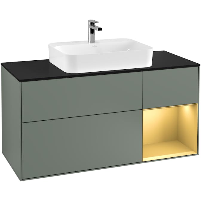 Tvättställsskåp Villeroy & Boch Finion med 3 Lådor Hylla och Bänkskiva för Ytmonterat Tvättställ