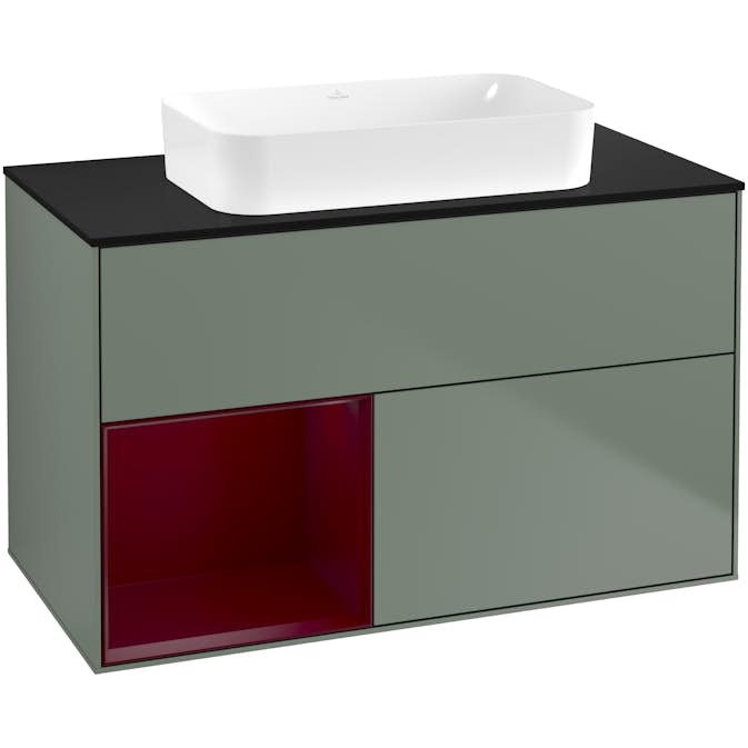 Tvättställsskåp Villeroy & Boch Finion med 2 Lådor Hylla och Bänkskiva för Fristående Tvättställ