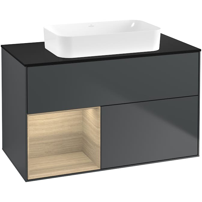 Tvättställsskåp Villeroy & Boch Finion med 2 Lådor Hylla och Bänkskiva för Fristående Tvättställ