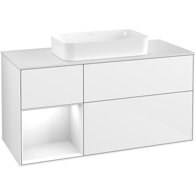 Tvättställsskåp Villeroy & Boch Finion med 3 Lådor Hylla och Bänkskiva för Fristående Tvättställ