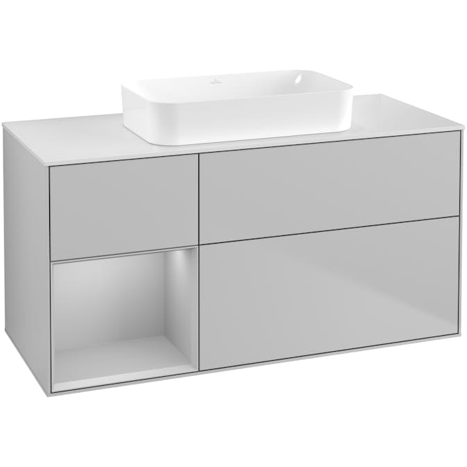 Tvättställsskåp Villeroy & Boch Finion med 3 Lådor Hylla och Bänkskiva för Fristående Tvättställ