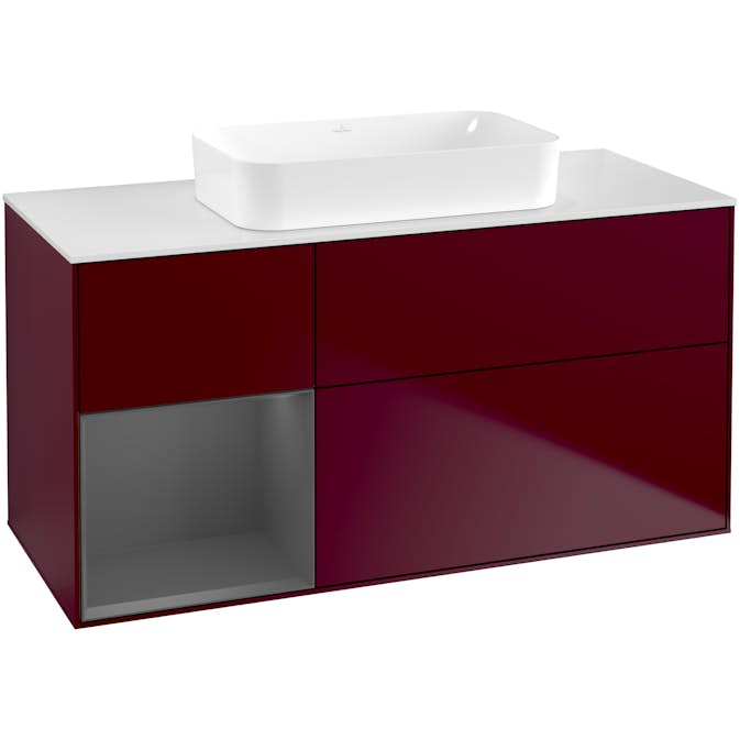 Tvättställsskåp Villeroy & Boch Finion med 3 Lådor Hylla och Bänkskiva för Fristående Tvättställ