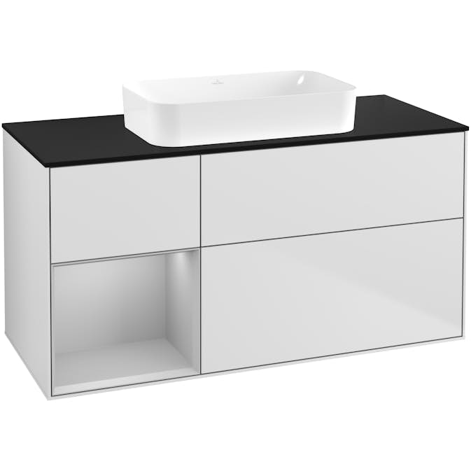 Tvättställsskåp Villeroy & Boch Finion med 3 Lådor Hylla och Bänkskiva för Fristående Tvättställ