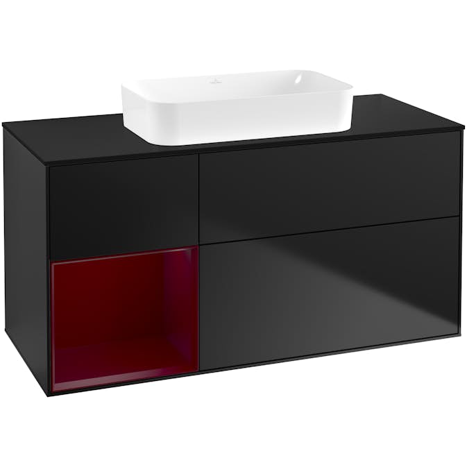 Tvättställsskåp Villeroy & Boch Finion med 3 Lådor Hylla och Bänkskiva för Fristående Tvättställ