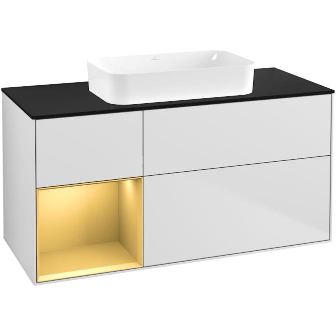 Tvättställsskåp Villeroy & Boch Finion med 3 Lådor Hylla och Bänkskiva för Fristående Tvättställ