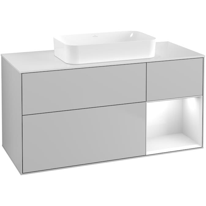 Tvättställsskåp Villeroy & Boch Finion med 3 Lådor Hylla och Bänkskiva för Fristående Tvättställ