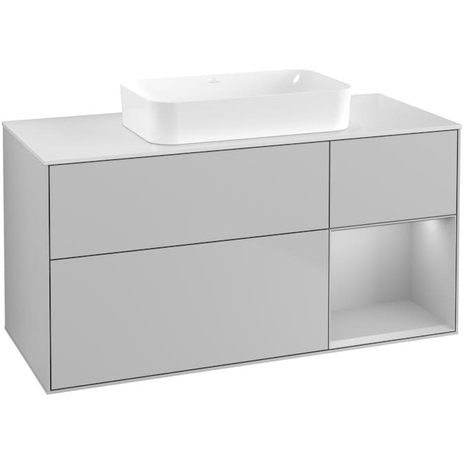 Tvättställsskåp Villeroy & Boch Finion med 3 Lådor Hylla och Bänkskiva för Fristående Tvättställ