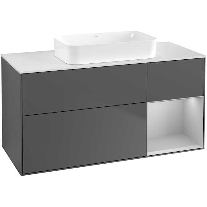 Tvättställsskåp Villeroy & Boch Finion med 3 Lådor Hylla och Bänkskiva för Fristående Tvättställ