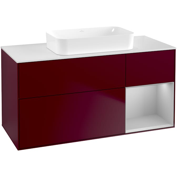 Tvättställsskåp Villeroy & Boch Finion med 3 Lådor Hylla och Bänkskiva för Fristående Tvättställ