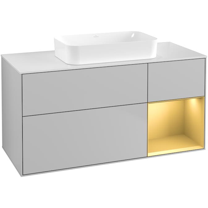 Tvättställsskåp Villeroy & Boch Finion med 3 Lådor Hylla och Bänkskiva för Fristående Tvättställ
