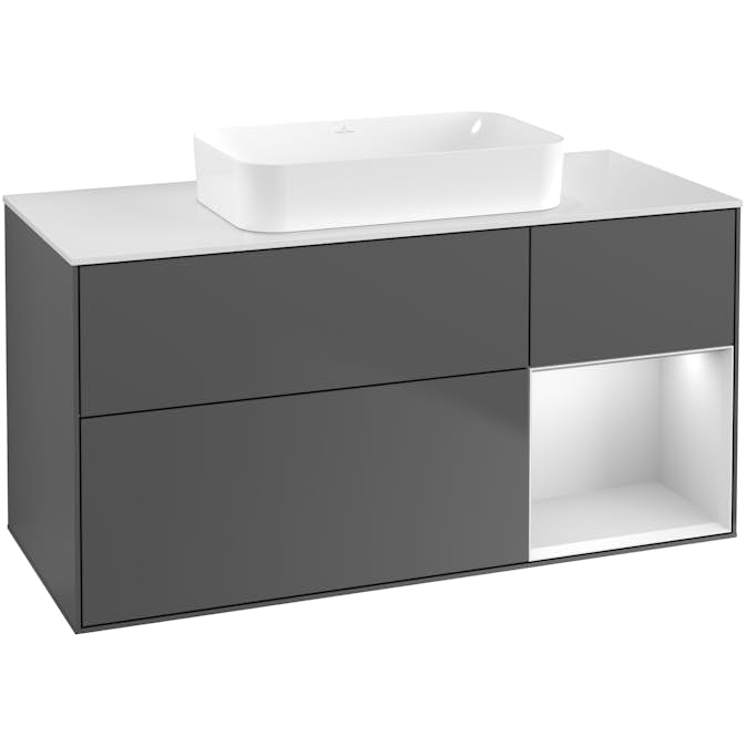 Tvättställsskåp Villeroy & Boch Finion med 3 Lådor Hylla och Bänkskiva för Fristående Tvättställ
