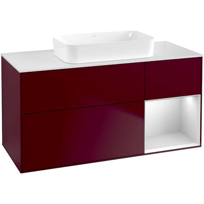 Tvättställsskåp Villeroy & Boch Finion med 3 Lådor Hylla och Bänkskiva för Fristående Tvättställ
