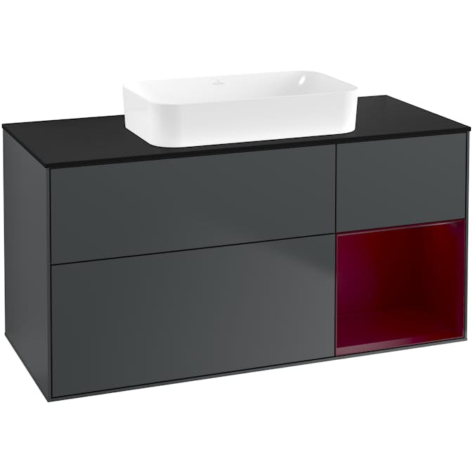 Tvättställsskåp Villeroy & Boch Finion med 3 Lådor Hylla och Bänkskiva för Fristående Tvättställ