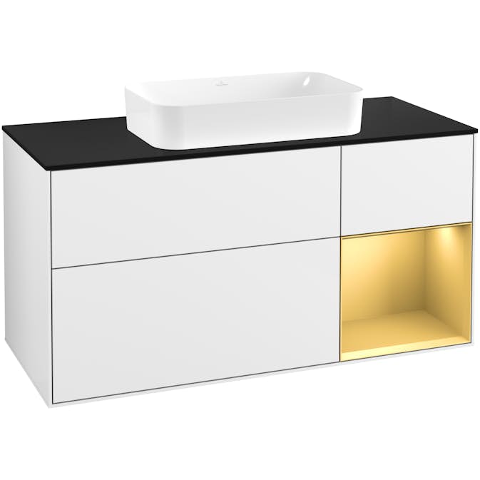 Tvättställsskåp Villeroy & Boch Finion med 3 Lådor Hylla och Bänkskiva för Fristående Tvättställ