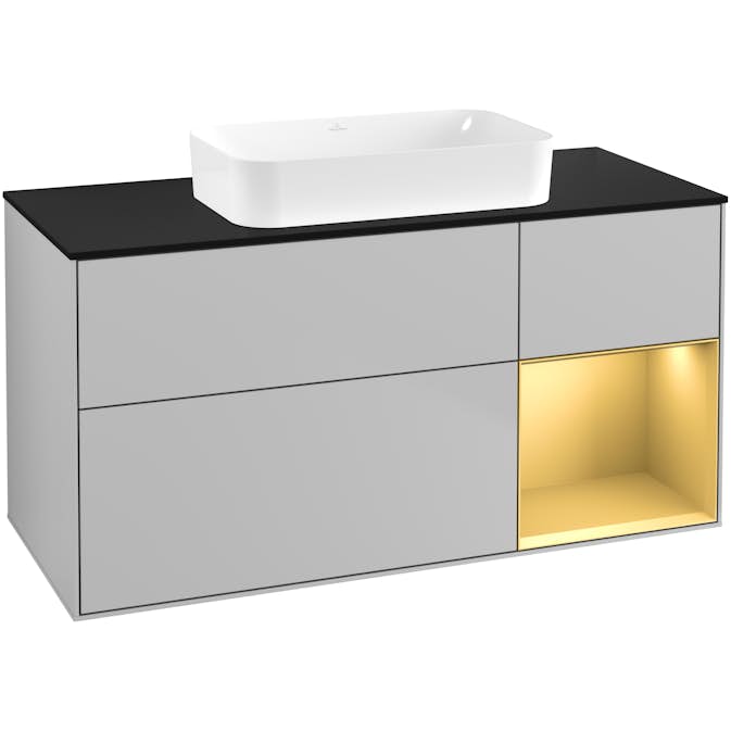 Tvättställsskåp Villeroy & Boch Finion med 3 Lådor Hylla och Bänkskiva för Fristående Tvättställ