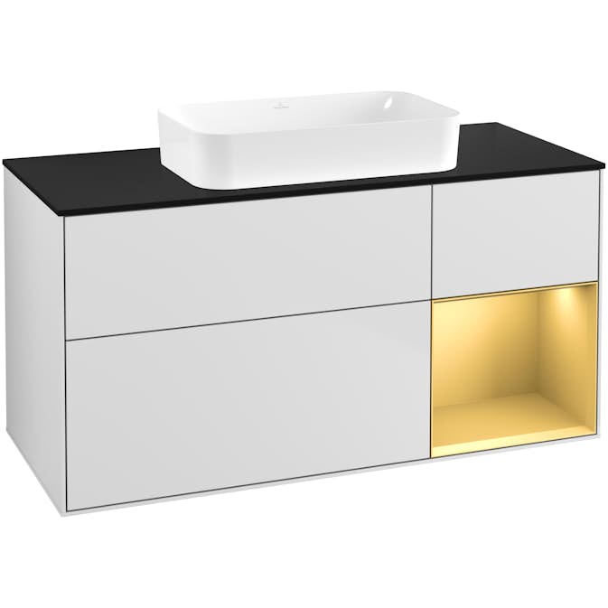 Tvättställsskåp Villeroy & Boch Finion med 3 Lådor Hylla och Bänkskiva för Fristående Tvättställ