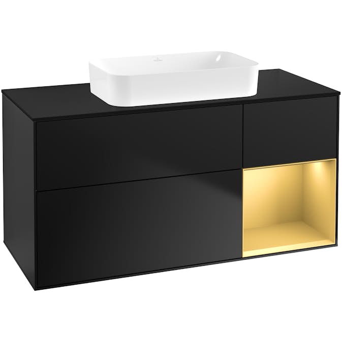 Tvättställsskåp Villeroy & Boch Finion med 3 Lådor Hylla och Bänkskiva för Fristående Tvättställ
