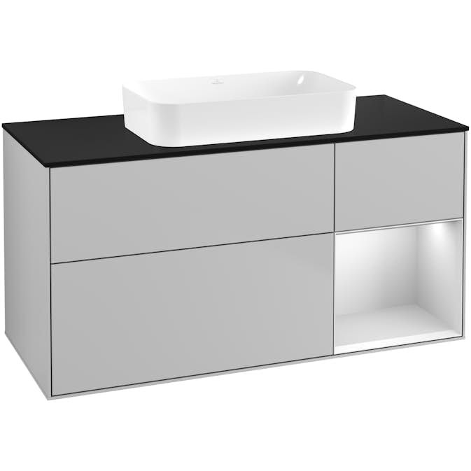 Tvättställsskåp Villeroy & Boch Finion med 3 Lådor Hylla och Bänkskiva för Fristående Tvättställ