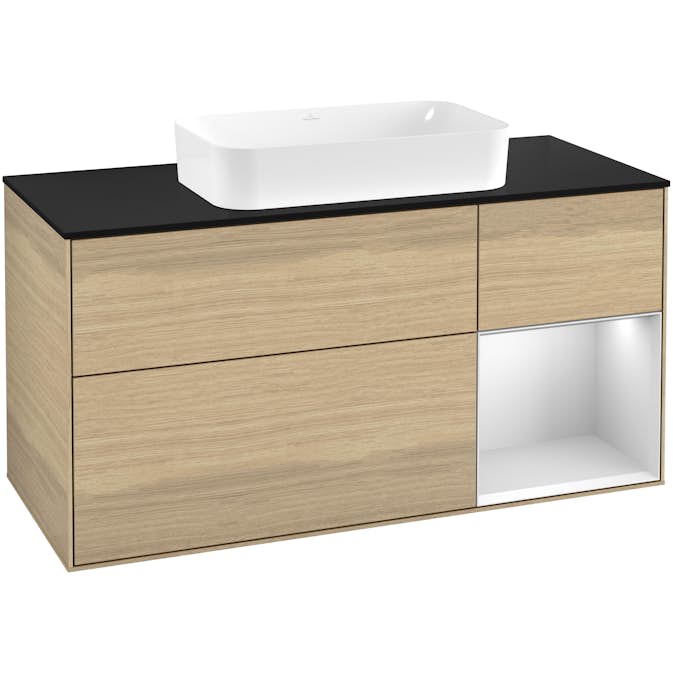 Tvättställsskåp Villeroy & Boch Finion med 3 Lådor Hylla och Bänkskiva för Fristående Tvättställ