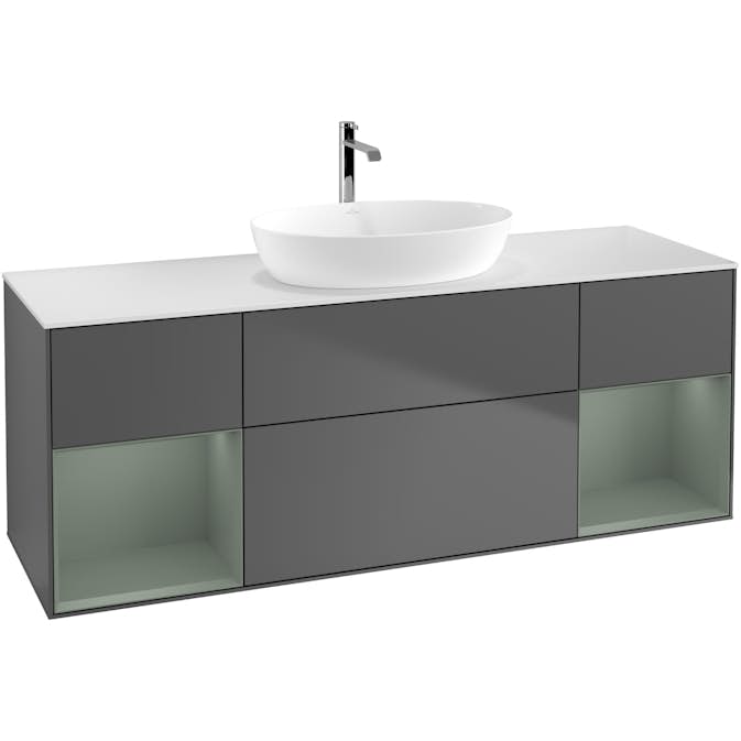 Tvättställsskåp Villeroy & Boch Finion med Två Hyllor och Bänkskiva för Fristående Tvättställ från Artis & Collaro