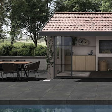 Uteklinker Pronto Klinkerdäck Antique Nuit Carved 60x60 cm