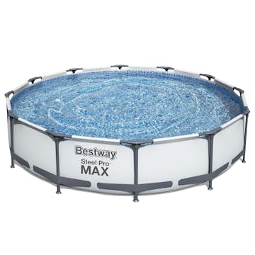 Poolpaket Bestway Steel Pro Max Ø3,66m 76cm Stålramspool Ovanmark med Filterpump