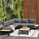 Loungesoffa Utomhus LifestyleGarden Portals Dark 3-sits med Avtagbar Rygg och Grå Dynor
