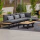 Loungesoffa Utomhus LifestyleGarden Portals Dark 3-sits med Avtagbar Rygg och Grå Dynor