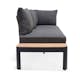 Loungesoffa Utomhus LifestyleGarden Portals Dark 3-sits med Avtagbar Rygg och Grå Dynor