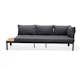 Loungesoffa Utomhus LifestyleGarden Portals Dark 3-sits med Avtagbar Rygg och Grå Dynor