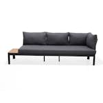 Loungesoffa Utomhus LifestyleGarden Portals Dark 3-sits med Avtagbar Rygg och Grå Dynor