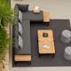 Loungesoffa Utomhus LifestyleGarden Portals Dark 3-sits med Avtagbar Rygg och Grå Dynor