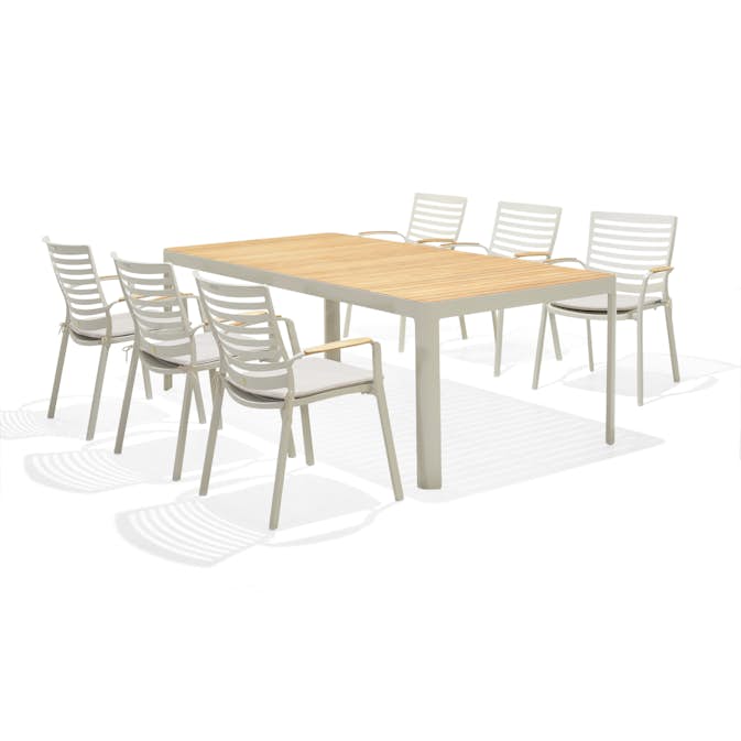 Matgrupp LifestyleGarden Portals 210 cm med 6 Carver Stolar