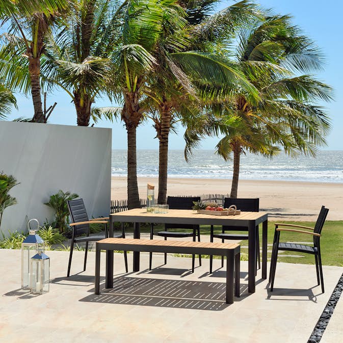 Matgrupp LifestyleGarden Portals med 4 Lite Stolar och Bänk