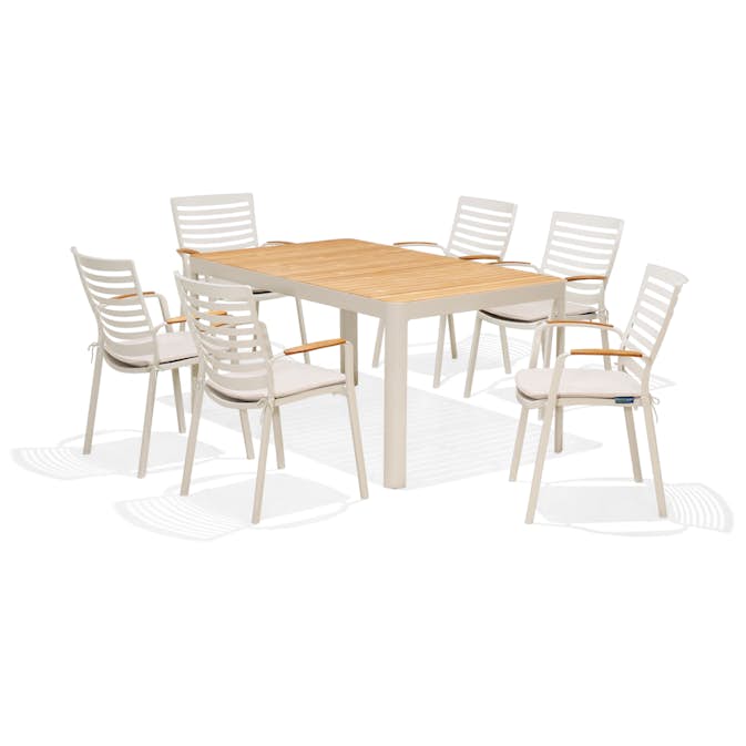 Matgrupp LifestyleGarden Portals 160 cm med 6 Carver Stolar