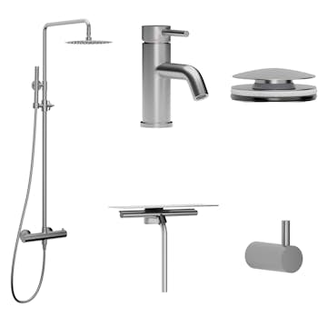 Blandarpaket Scandtap Steel Pleasure 2 med Accessoarer