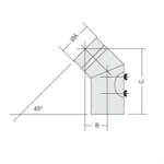 Rörböj Kaminexperten Sexkantig 45 Böj 120