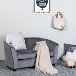 Barnsoffa Venture Home Måna Grå Sammet