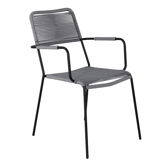 Trädgårdsstol Venture Home Leon Aluminumstol för Utomhusbruk Svart/Grå