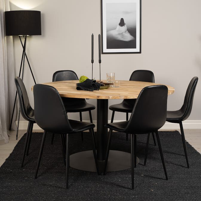 Matgrupp Venture Home Cirebon Ø140 cm med 6 Polar Stolar